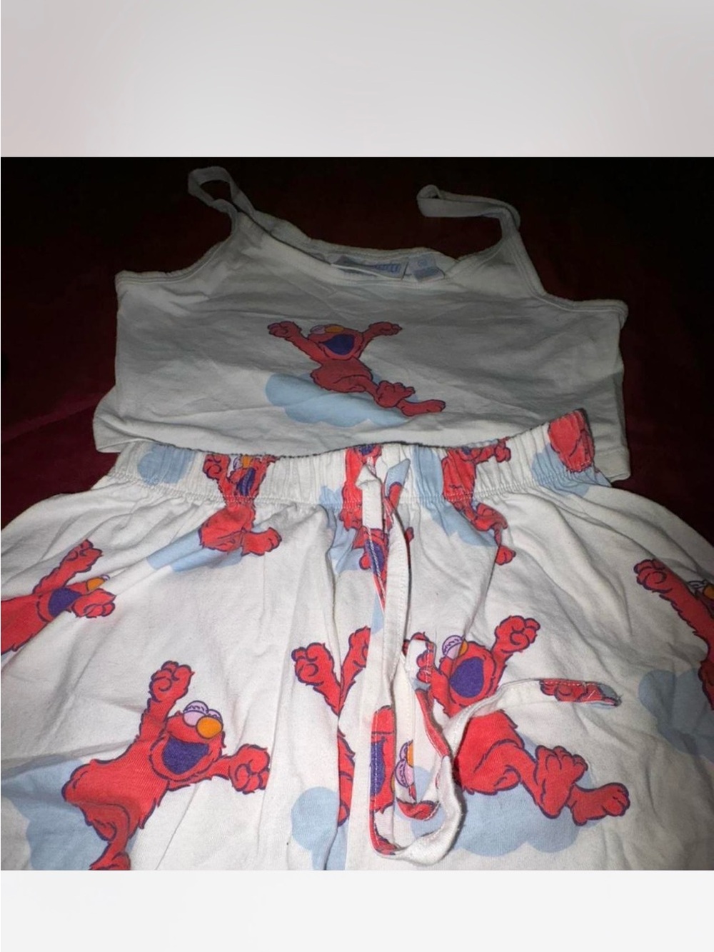 Primark White Pajama Set with Red Elmo Print
